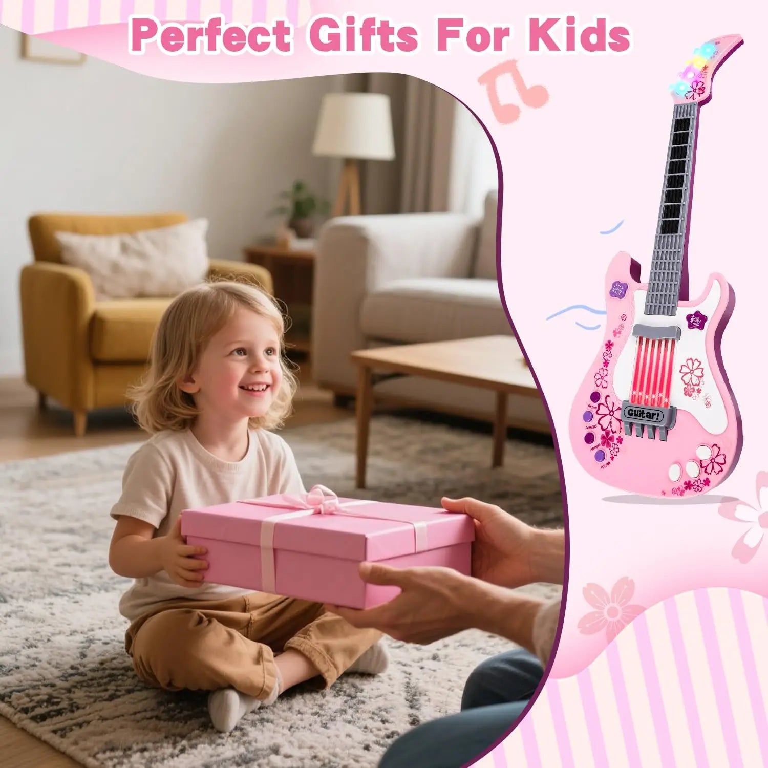 Kids Electric Guitar Toy with Infrared Sensor – Interactive Music Gift