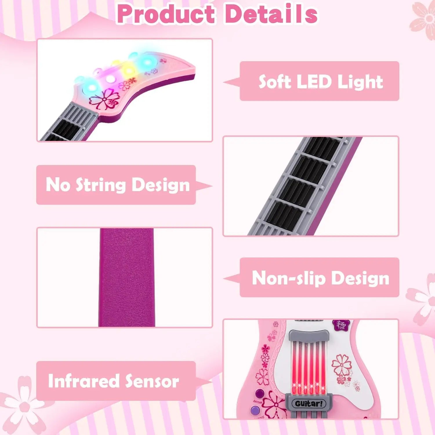 Kids Electric Guitar Toy with Infrared Sensor – Interactive Music Gift