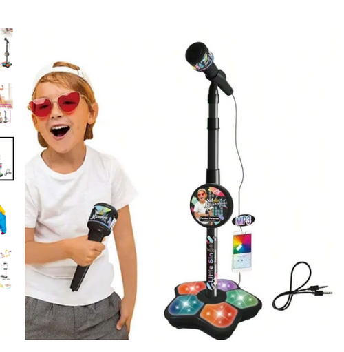 Kids Karaoke Microphone – Hot Pink, Blue & Black