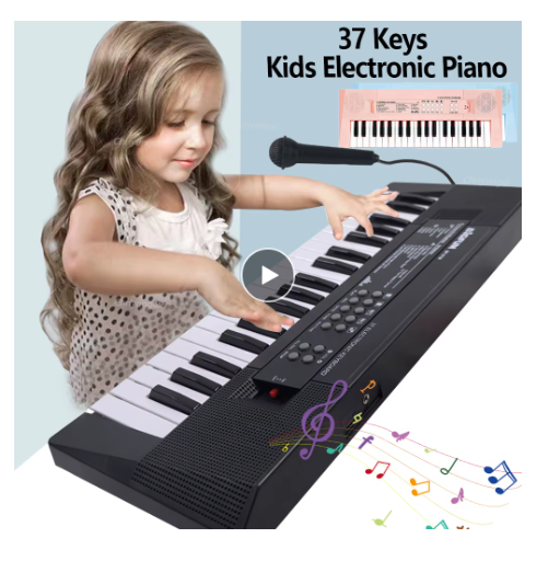 37 Keys Kids Electronic Piano Keyboard with Microphone